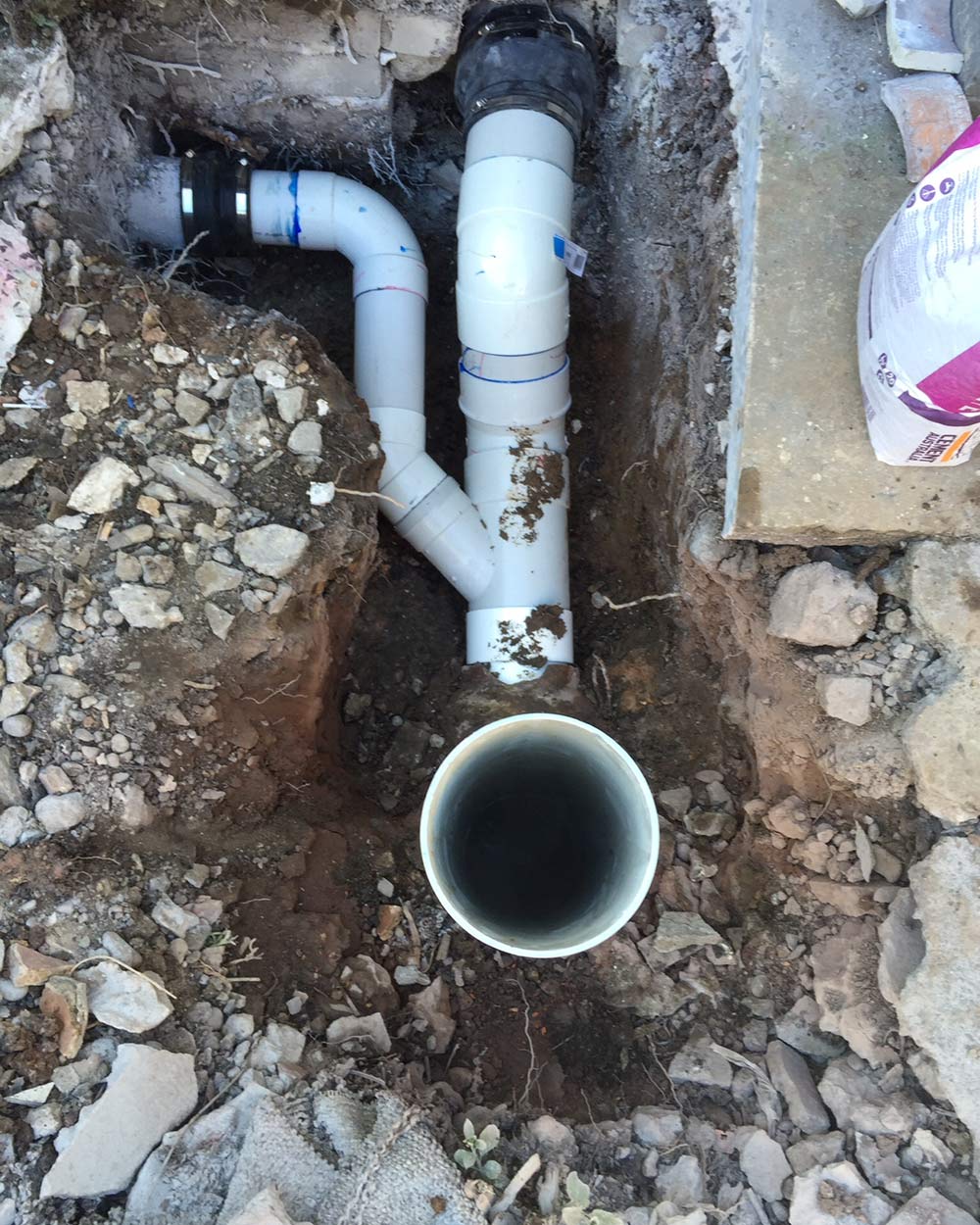 Blocked pipe plumbing work